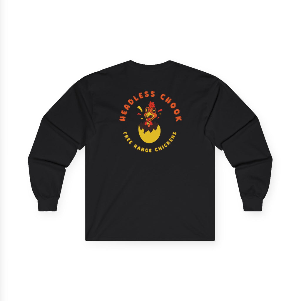 Black Long Sleeve Headless Chook Tee